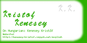 kristof kenesey business card